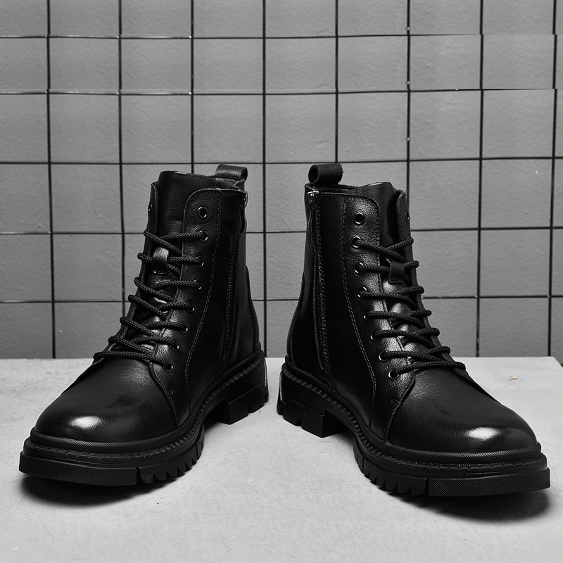 Motorcycle Gear For Winter - Zimowe męskie buty z prawdziwej skóry